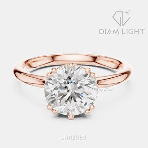 Bague de fiançailles en diamant de laboratoire rond certifié IGI 2,00 carats, or blanc 14 carats, couleur F+, clarté VS+, bague de promesse pour femme, cadeau - Product Image 3