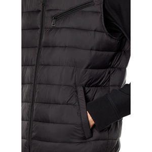 GENERSA SPORTS Gilet matelassé bordeaux pour homme, col montant, fermeture éclair, coupe-vent, séchage rapide, respirant, décontracté, vêtement d'extérieur d'hiver - Product Image 3
