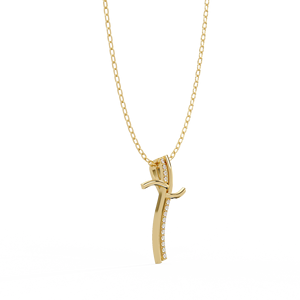 Collar con Colgante de Cruz de Plata 925 con Diamantes de Laboratorio, Acabado en Oro, Joyería Religiosa Elegante, Venta al por Mayor, OEM, ODM, India - Product Image 4