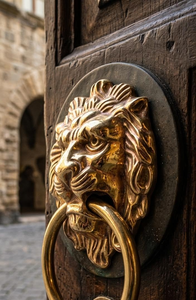 Timbre de Puerta Decorativo con Cabeza de León de Latón, Herraje de Entrada de Estilo Vintage, Timbre de Puerta Principal de Latón para Decoración del Hogar y Villas - Product Image 3