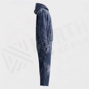 Manufacturer Acid Wash <b>Tracksuit</b> Customized Color All Size New Style For Men Gym Workout Athletic Activewear Joggers Set - Product Image 3