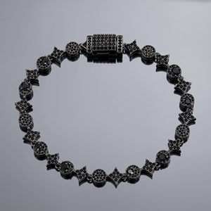 Nuevo Diseño, Pulsera de Tenis de Plata de Ley 925 con Diamantes Moissanite VVS D de 6 mm, con Sol, Luna y Estrella, Certificada por GRA - Product Image 1