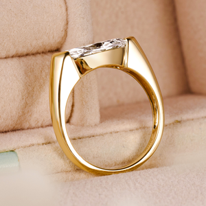 Bague de fiançailles en diamant de laboratoire couleur D sertie pavé, plaqué or, certifiée IGI, style vintage classique, bijoux de mariage pour femme - Product Image 2