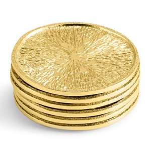 Posavasos de metal dorado antiguo para protección de mesas de comedor de lujo y decoración elegante del hogar. - Product Image 3