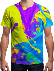 T-shirt décontracté à manches courtes pour homme, col rond, coupe classique, 100% coton, respirant, écologique, jersey tricoté 180g - Product Image 3