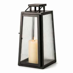 Wholesale Supply Black Metal Lantern <b>Large</b> Decorative Hurricane <b>Candle</b> Holder for Indoor Outdoor & Wedding Decor In Best Price - Product Image 1