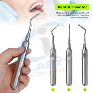 Élévateurs dentaires manuels en argent, instrument chirurgical de classe I, poignée ergonomique, certifié CE - Product Image 6
