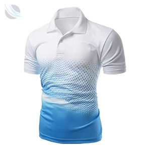 Nouveau polo sublimé avec logo brodé personnalisé, manches courtes, séchage rapide, sportif, tricoté, 100% coton, respirant - Product Image 1