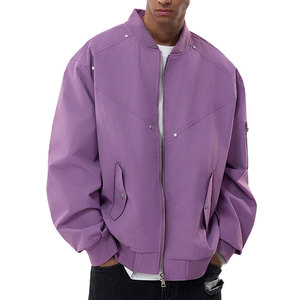 Chaqueta Bomber Personalizada para Hombre con Cuello Acanalado, Ropa Exterior Ligera Informal, Proveedor Mayorista OEM ODM - Product Image 6