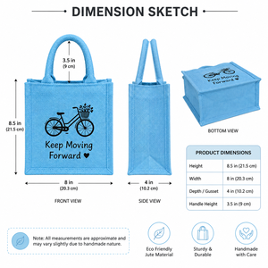 Sac cadeau en jute personnalisé AMANI, petit format, écologique, réutilisable, sac fourre-tout promotionnel, sac de courses, sac à déjeuner, sac de transport, Bengale occidental - Product Image 3
