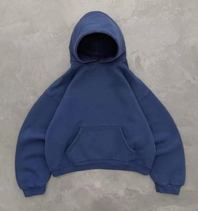Premium Custom Logo 400 GSM Heavyweight Cotton Polyester Fleece Breathable Boxy Hoodie Baggy Streetwear Winter Men's <b>Set</b> - Product Image 3