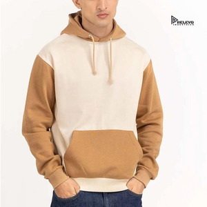 Sweat-shirt à capuche pour homme, coupe classique, manches raglan, coton French Terry, style color block, décontracté, pour l'automne. - Product Image 1
