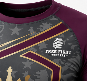 King of Rings Boxing <b>Compression</b> <b>Shirt</b> <b>Men</b> Full Sleeve UPF50 Anti-Bacterial Purple Gray Sublimation Print Quick Dry Rash Guard - Product Image 4