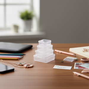 Ilan Plastic Organizer <b>Box</b> 2.0x5.5x5.5 Cm 4 Pc <b>Storage</b> Container For <b>Small</b> Items - Product Image 2