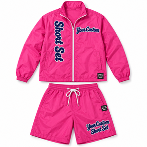 Ensemble court léger à capuche en nylon couleur Teal Rexfit Sports, veste zippée et short, logos personnalisés, coupe décontractée, streetwear unisexe - Product Image 3