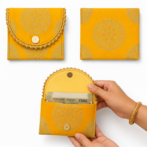 Sobre para Dinero de Boda con Cierre Magnético, Decorativo, Porta Regalos en Efectivo, Sobre de Tela Shagun para Regalos de Boda Tradicionales - Product Image 2