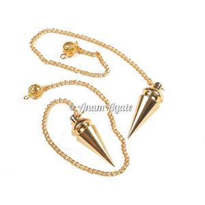 Pendule en métal de guérison naturelle Pendules de radiesthésie sculptés en or égyptien en agate de pierres précieuses Fournisseur de haute qualité - Product Image 3