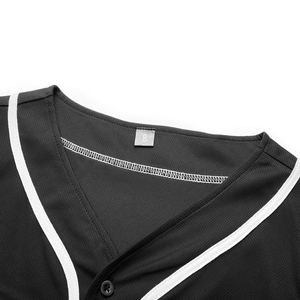 Unisex Black <b>Baseball</b> Jersey Short Sleeve Button Front Moisture Wicking Solid Color Adult Regular Fit - Product Image 3