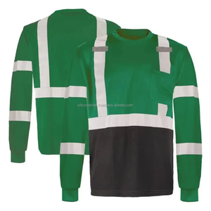 Camisa de construcción de alta visibilidad Ropa de trabajo de seguridad de poliéster transpirable con opciones personalizadas Cinta reflectante - Product Image 1