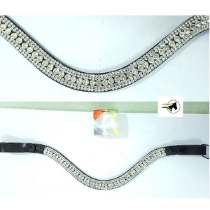 En gros, Frontal de cheval en cuir transparent cristallin avec bouton-pression à changement rapide pour l'équitation anglaise de course - Product Image 1