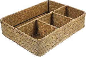 Best Seller Natural Rattan <b>Storage</b> <b>Basket</b> Eco-Friendly Box Woven Multifunction Organizing Remotes Cosmetic Drink/Food Desk Decor - Product Image 3