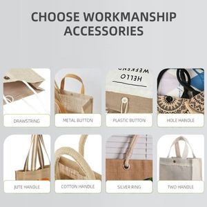Thank You Jute Shopping Bags with Customizable Logo & Design Eco-Friendly Durable for Food & Tools - Product Image 6