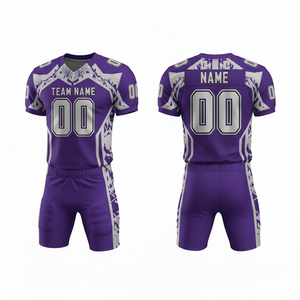 ชุดยูนิฟอร์มอเมริกันฟุตบอลแบบซับลิเมชั่นที่ปรับแต่งได้ พร้อมกางเกงขาสั้น ผลิตจากโพลีเอสเตอร์ 100% ระบายอากาศได้ดี พร้อมตำแหน่งโลโก้ด้านหน้า - Product Image 4