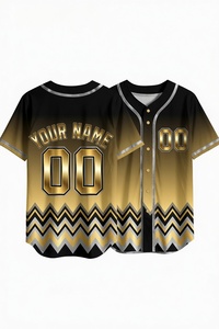 Maillot de baseball personnalisé dégradé violet-vert, motif couronne de lauriers et chevron, nom et numéro personnalisés, entièrement boutonné, pour équipe - Product Image 3