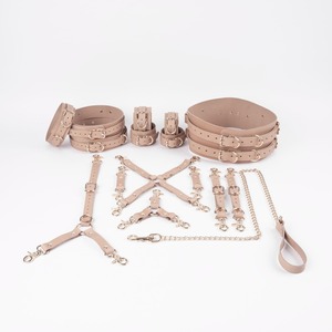 Custom Logo Genuine Leather Restraints 16Pcs <b>Sets</b> Bulk Wholesale <b>Bondage</b> Gear Premium Leather Factory RTTS-0013 - Product Image 4