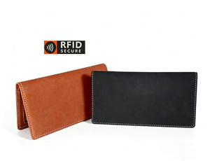[In Stock][Retail Price] Castello Genuine Nubuck Leather Long Wallet Open Closure Men's Women's Unisex Black Brown Polyester - Product Image 1
