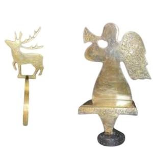 Classic Golden Christmas Reindeer Stocking Hanger Metal Deer Stocking Holder For Mantelpiece Home Decoration Festive Accessory - Product Image 2