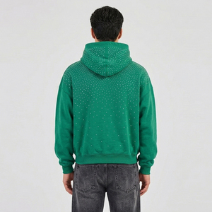 Sweat-shirt à capuche personnalisé pour homme de haute qualité avec strass, fabricant OEM, étiquette privée, sweats à capuche avec strass pour hommes - Product Image 2