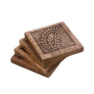 Wholesale Item Wooden Tea <b>Coaster</b> <b>Drinks</b> Pads Table Decoration Best Selling Attractive Item Office Table Mats Gift Set Handmade - Product Image 1