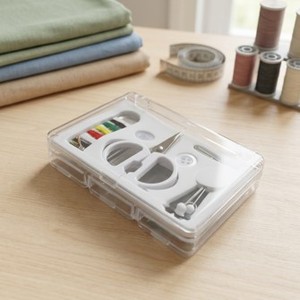 AA0103 Traveling Sewing kit|Portable Sewing Kit With <b>Mirror</b> And Threads In Clear <b>Plastic</b> Case For Embroidery And Travel Use - Product Image 5