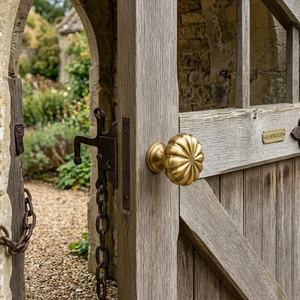 โซลาร่า บลูมลูกบิดประตูทองเหลืองโบราณ ลูกบิดลิ้นชักตู้ทรงกลมลายดอกไม้สีทอง | อุปกรณ์ตกแต่งหรูหราสำหรับตู้และตู้เสื้อผ้า - Product Image 2