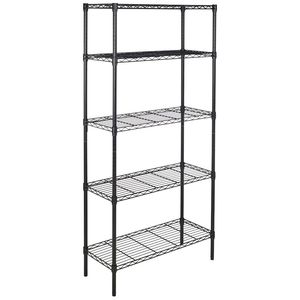 Estante de Hierro Recubierto de Plástico de 5 Niveles, Negro, 180*90*35 cm, para Unidades de Estanterías - Product Image 5