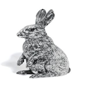 Statue de lapin moderne en aluminium moulé, lapin ludique, décoration métallique, sculpture d'animaux sauvages pour intérieurs élégants. - Product Image 4