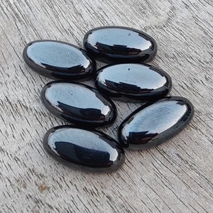 Hematite naturelle de qualité AAA+, grande forme ovale, cabochon à dos plat, pierres précieuses calibrées en gros, toutes tailles disponibles - Product Image 5