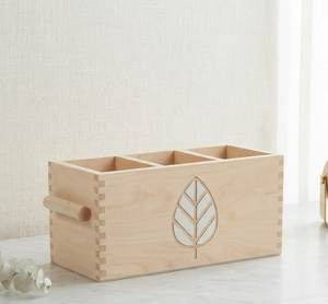 Organizador Multiusos de Madera Natural, Madera de Abedul Marrón Claro, Caddy de Madera Hecho a Mano en India para Cocina, Suministrado por India - Product Image 1