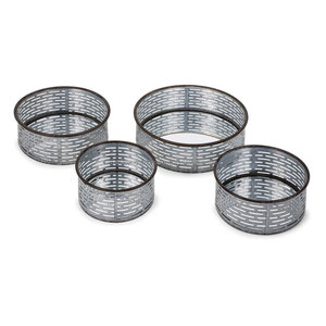 Jeu de 3 plateaux décoratifs en métal galvanisé en forme de cœur avec bordure en cuivre Plateaux plats pour vaisselle de table - Product Image 6