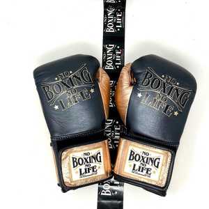 Gants de boxe professionnels en cuir de vachette à lacets, rembourrés, à doigts entiers, anti-transpiration, No Boxing No Life RL-BG-224 - Product Image 4
