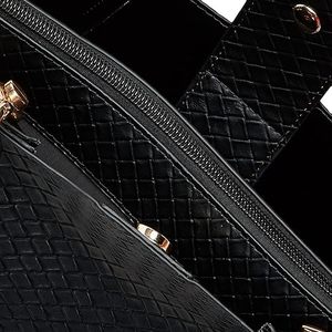 Women's Woven Pattern Tote Bag Braided Handle Shoulder <b>Handbag</b> <b>Medium</b> Synthetic Leather for Daily Shopping - Product Image 5
