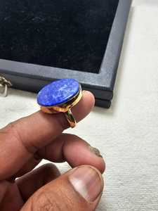 Natural <b>Lapis</b> <b>Lazuli</b> Gemstone Gold Plated Classic <b>Ring</b> Wholesale For Women Jewelry Top Quality Best Price - Product Image 2