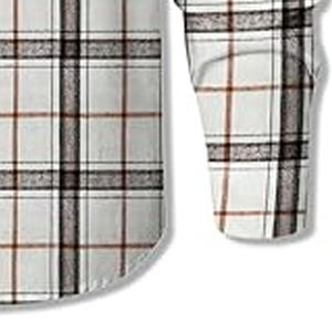 Chemise en flanelle à carreaux à manches longues pour homme, avec poche poitrine, blanche/grise/marron, décontractée, boutonnée, 100 % coton, pour l'automne, vente en gros - Product Image 2