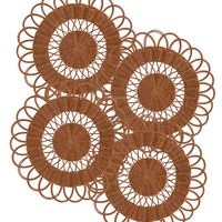 Set de table rond en rotin fait main, style bohème, tapis en osier, diamètre 400 mm