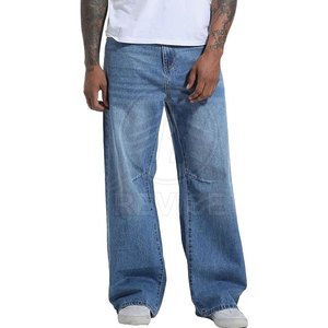 Jean baggy décontracté pour homme, dernière conception, logo personnalisé, léger, en coton, avec fermeture boutonnée, respirant, écologique, pour l'entraînement - Product Image 2