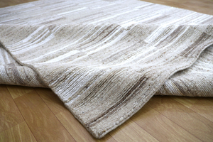 Factory <b>Price</b> Striped Tibetan Wool Carpet | Handcrafted Eco-Friendly Neutral Tibbati Area Rug for Luxury Homes & Hotel Interiors - Product Image 4