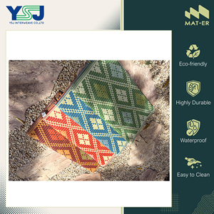 Bulk Manufacturer Selling Corrosion Resistant Outdoor Carpets Diamond Pattern 100% Polypropylene <b>Plastic</b> Jacquard Mat for Sale - Product Image 2