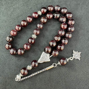 Rosario Religioso Turco Hecho a Mano con Resina Ecológica, Borla de Acero Inoxidable, Tasbih Musulmán Islámico - Product Image 5