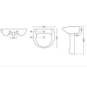 Elegante lavabo de cerámica con pedestal para lavandería, 570x470x840mm, lavabo de porcelana para baño, lavabo para lavar ropa, para uso en el área de servicio. - Product Image 6